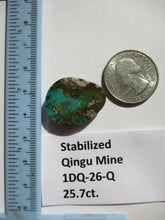 Load image into Gallery viewer, 25.7 ct. (26x21x6.5 mm) Stabilized Qingu Mine (Hubei) Turquoise Cabochon, Gemstone, 1DQ 026