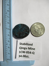 Load image into Gallery viewer, 34.0 ct. (28x24x6.5 mm) Stabilized Qingu Mine (Hubei) Turquoise Cabochon, Gemstone, 1CW 054