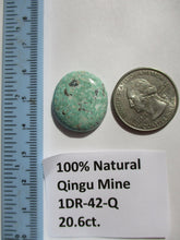 Load image into Gallery viewer, 20.6 ct. (23x21x6 mm)  100% Natural Web Qingu Mine (Hubei) Turquoise Cabochon, Gemstone, # 1DR 42
