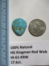Load image into Gallery viewer, 17.6 ct. (24x22x4 mm) 100% Natural High Grade Kingman Red Web Turquoise Cabochon Gemstone, # HI 61