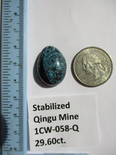 Load image into Gallery viewer, 29.6 ct. (24x18x9 mm) Stabilized Qingu Mine (Hubei) Turquoise Cabochon, Gemstone, 1CW 058