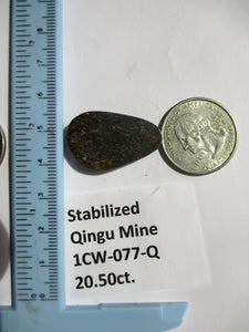20.5 ct. (29x18.5x5 mm) Stabilized Qingu Mine (Hubei) Turquoise Cabochon, Gemstone, 1CW 077