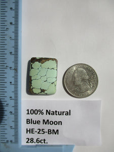 28.6 ct. (26x19x6 mm) 100% Natural Web Blue Moon Turquoise Cabochon Gemstone, HE 25