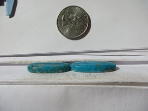 37.1 ct (31x13x5 mm) Stabilized Kingman Turquoise Pair Cabochon Gemstone, HF 38