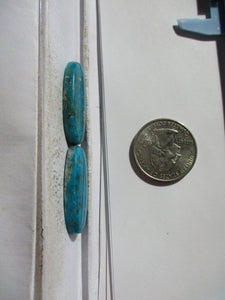37.1 ct (31x13x5 mm) Stabilized Kingman Turquoise Pair Cabochon Gemstone, HF 38