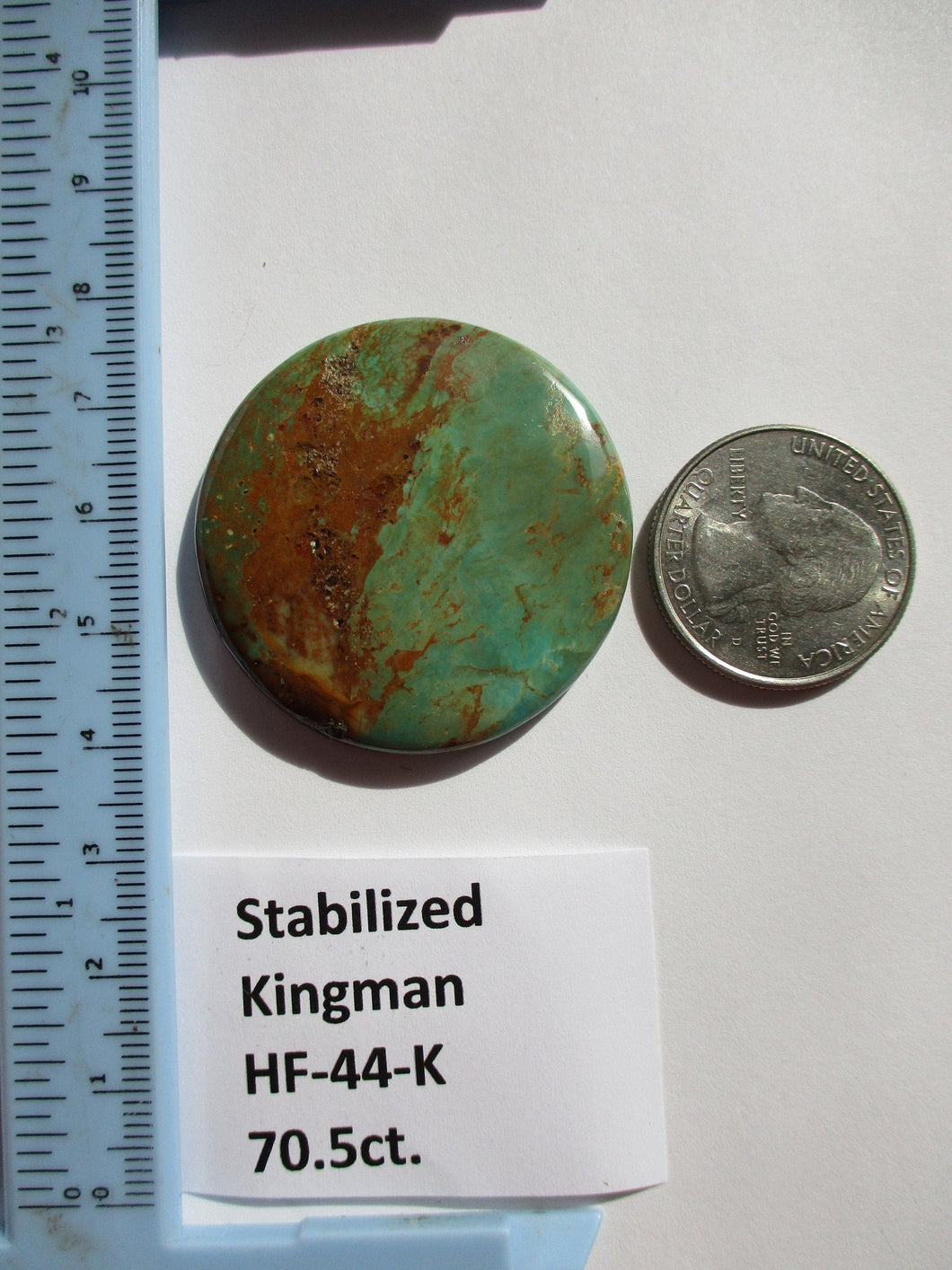 70.5 ct (40 round x 6 mm) Stabilized Kingman Turquoise Cabochon Gemstone, HF 44