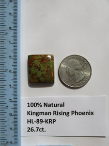 26.7 ct. (21x19x6.5 mm) 100% Natural Kingman Rising Phoenix Turquoise Cabochon Gemstone, HL 89