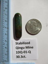 Load image into Gallery viewer, 30.3 ct. (41x12x6 mm) Stabilized Qingu Mine (Hubei) Turquoise Cabochon, Gemstone, 1DQ 01