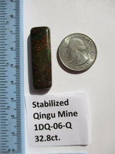Load image into Gallery viewer, 32.8 ct. (38.5x12x6 mm) Stabilized Qingu Mine (Hubei) Turquoise Cabochon, Gemstone, 1DQ 06