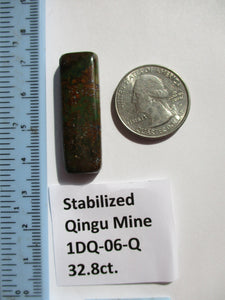 32.8 ct. (38.5x12x6 mm) Stabilized Qingu Mine (Hubei) Turquoise Cabochon, Gemstone, 1DQ 06