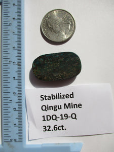 32.6 ct. (32x18x6 mm) Stabilized Qingu Mine (Hubei) Turquoise Cabochon, Gemstone, 1DQ 019