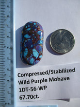 Load image into Gallery viewer, 67.7 ct. (42.5x22x7 mm) Pressed/Dyed/Stabilized Kingman Wild Purple Mohave Turquoise Gemstone # 1DT 56