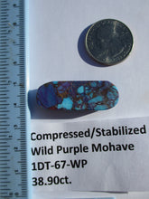 Load image into Gallery viewer, 38.9 ct. (38x14x7 mm) Pressed/Dyed/Stabilized Kingman Wild Purple Mohave Turquoise Gemstone # 1DT 67