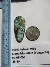 Load image into Gallery viewer, 35.8 ct. (44x20x5 mm) 100% Natural Cloud Mountain Web Polychrome (Hubei) Turquoise Cabochon Gemstone, # HJ 08
