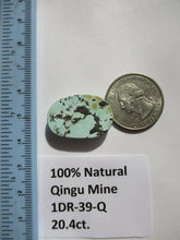 Load image into Gallery viewer, 20.4 ct. (26x17x6.5 mm)  100% Natural Web Qingu Mine (Hubei) Turquoise Cabochon, Gemstone, # 1DR 39