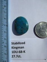 Load image into Gallery viewer, 27.7 ct (27x21.5x6 mm) Stabilized Kingman Turquoise Cabochon Gemstone, # 1DU 68