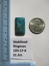 Load image into Gallery viewer, 21.1 ct (26x16x5.5 mm) Stabilized Kingman Turquoise Cabochon Gemstone, # 1DS 17