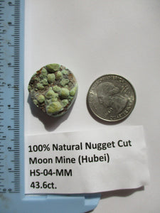 43.6 ct. (25x5x24x9.5 mm ) 100% Natural Moon Mine (Hubei) Turquoise Nugget cut Cabochon Gemstone, # HS 04