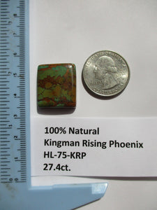 27.4 ct. (23x20x5.5 mm) 100% Natural Kingman Rising Phoenix Turquoise Cabochon Gemstone, HL 75