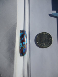 38.9 ct. (38x14x7 mm) Pressed/Dyed/Stabilized Kingman Wild Purple Mohave Turquoise Gemstone # 1DT 67
