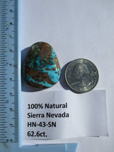 Load image into Gallery viewer, 62.6 ct. (33x26x8 mm) 100% Natural Sierra Nevada Turquoise Cabochon Gemstone, # HN 43