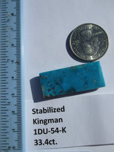 Load image into Gallery viewer, 33.4 ct (36x15x5.5 mm) Stabilized Kingman Turquoise Cabochon Gemstone, # 1DU 54