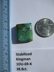38.8 ct (22x20x8 mm) Stabilized Kingman Turquoise Cabochon Gemstone, # 1DU 69