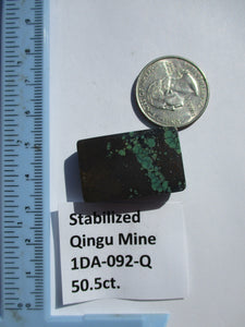 50.5 ct. (30.5x19.5x8 mm) Stabilized Qingu Mine (Hubei) Turquoise Cabochon Gemstone, # 1DA 092