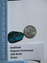 Load image into Gallery viewer, 25.6 ct (30x19x6.5 mm) Stabilized Kingman Ceremonial Turquoise Cabochon Gemstone, # 1DX 49