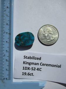19.6 ct (21.5x15x7 mm) Stabilized Kingman Ceremonial Turquoise Cabochon Gemstone, # 1DX 52