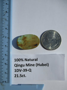 21.5 ct. (27x18x6mm) 100% Natural Qingu Mine (Hubei) Turquoise Cabochon Gemstone, # 1DV 39