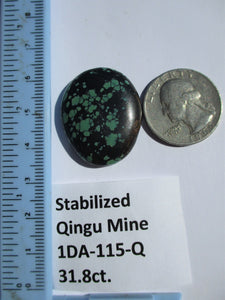 31.8 ct. (31x25x7 mm) Stabilized Qingu Mine (Hubei) Turquoise Cabochon Gemstone, # 1DA 115
