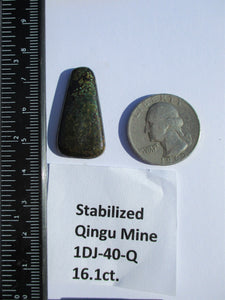 16.1 ct. (31x16.5x4 mm) Stabilized Qingu Mine (Hubei) Turquoise Cabochon Gemstone, 1DJ 40