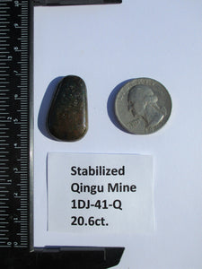 20.6 ct. (28x18x5 mm) Stabilized Qingu Mine (Hubei) Turquoise Cabochon Gemstone, 1DJ 41