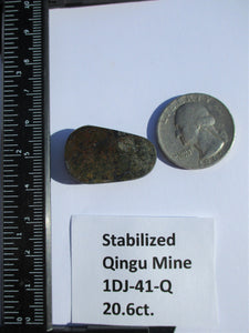 20.6 ct. (28x18x5 mm) Stabilized Qingu Mine (Hubei) Turquoise Cabochon Gemstone, 1DJ 41