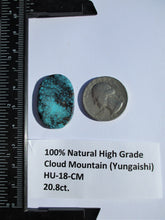 Load image into Gallery viewer, 20.8 ct. (30x20x3.5 mm) 100% Natural Web Cloud Mountain (Hubei) Turquoise Cabochon Gemstone, # HU 18