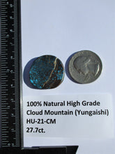 Load image into Gallery viewer, 27.7 ct. (26x25x4.5 mm) 100% Natural Web Cloud Mountain (Hubei) Turquoise Cabochon Gemstone, # HU 21