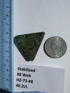 40.2 ct (33x29.5x7 mm) Stabilized Web #8 Turquoise, Cabochon Gemstone, # HZ 73