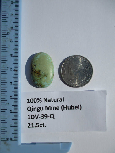 21.5 ct. (27x18x6mm) 100% Natural Qingu Mine (Hubei) Turquoise Cabochon Gemstone, # 1DV 39