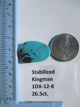Load image into Gallery viewer, 26.5 ct. (27x18x7 mm) Stabilized Kingman Turquoise Cabochon Gemstone, # 1DX 12