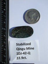 Load image into Gallery viewer, 22.9 ct. (33x18x4 mm) Stabilized Qingu Mine (Hubei) Turquoise Cabochon Gemstone, 1DJ 42