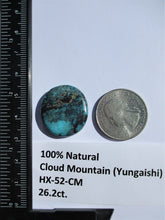 Load image into Gallery viewer, 26.2 ct. (25x22.5x5 mm) 100% Natural  Cloud Mountain (Hubei) Turquoise Cabochon Gemstone, # HX 52