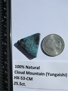 25.5 ct. (27x24x5.5 mm) 100% Natural  Cloud Mountain (Hubei) Turquoise Cabochon Gemstone, # HX 53