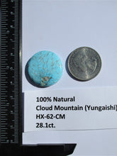 Load image into Gallery viewer, 28.1 ct. (26 round x 5 mm) 100% Natural Cloud Mountain (Hubei) Turquoise Cabochon Gemstone, # HX 62