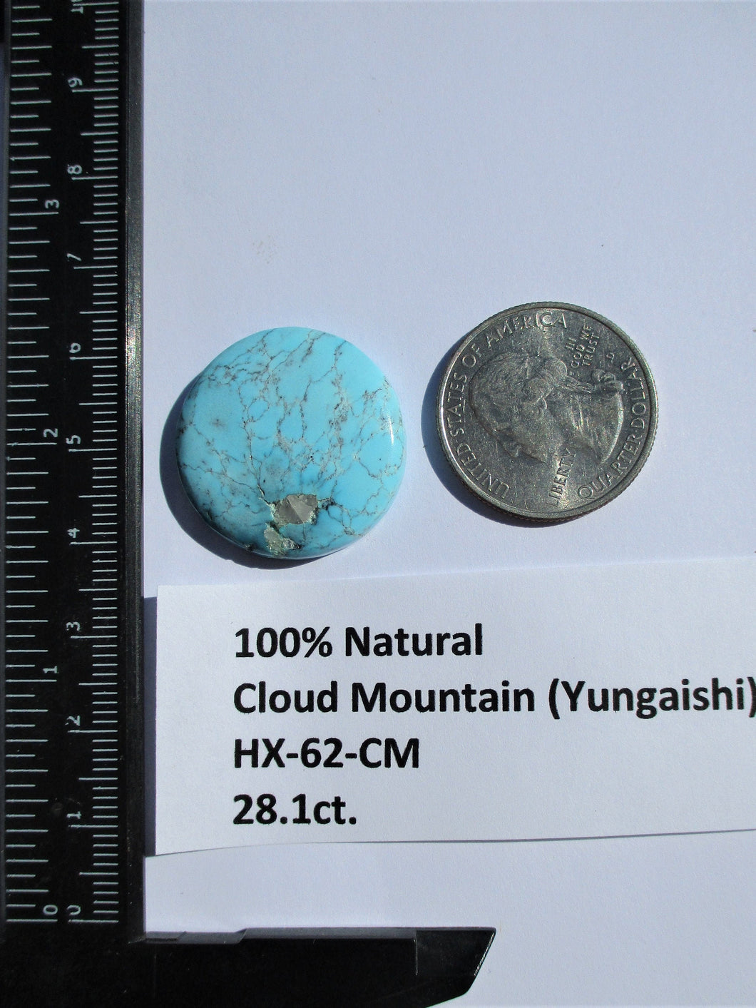 28.1 ct. (26 round x 5 mm) 100% Natural Cloud Mountain (Hubei) Turquoise Cabochon Gemstone, # HX 62