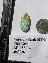 Load image into Gallery viewer, 20.3 ct (31x15x5.5 mm)  Natural Blue Gem (Battle MTN) Turquoise Cabochon Gemstone, AR 067