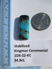Load image into Gallery viewer, 34.9 ct (33x13.5x8 mm) Stabilized Kingman Ceremonial Turquoise Cabochon Gemstone, # 1DX 22