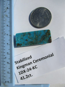 41.2 ct (37x14.5x8 mm) Stabilized Kingman Ceremonial Turquoise Cabochon Gemstone, # 1DX 24
