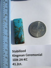 Load image into Gallery viewer, 41.2 ct (37x14.5x8 mm) Stabilized Kingman Ceremonial Turquoise Cabochon Gemstone, # 1DX 24