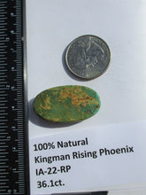 Load image into Gallery viewer, 36.1 ct. (34x18.5x6 mm) 100% Natural Kingman Rising Phoenix Turquoise Cabochon Gemstone, # IA 22